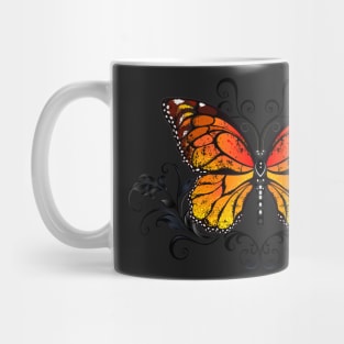 Monarch Butterfly on Gothic Background Mug